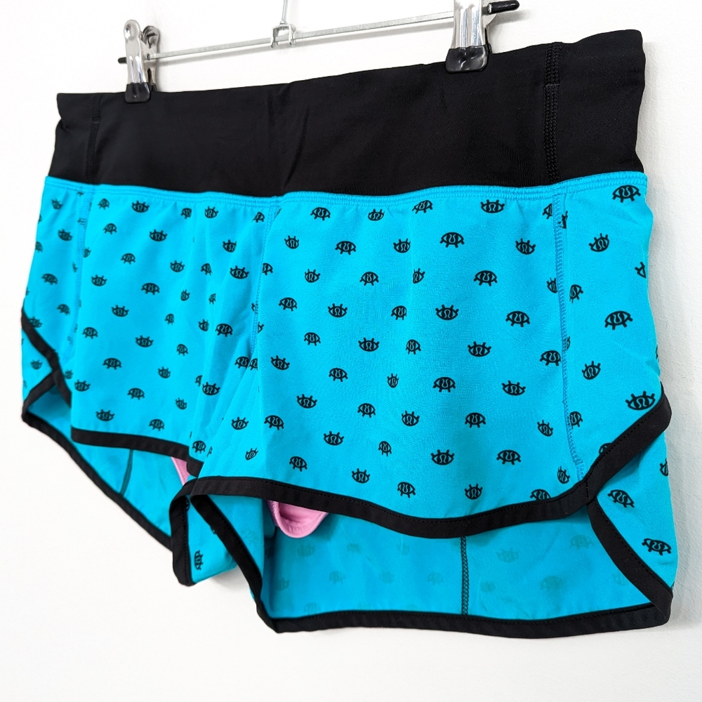 🦄 RARE Lululemon Seawheeze Speed Short Polkadot Eyes Gusto Blue - Picture 4 of 9
